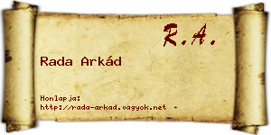 Rada Arkád névjegykártya